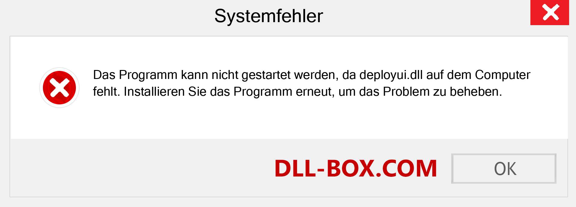 deployui.dll-Datei fehlt?. Download für Windows 7, 8, 10 - Fix deployui dll Missing Error unter Windows, Fotos, Bildern